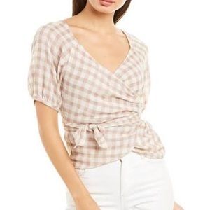 Madewell gingham wrap top